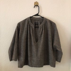 Esby Lily Top in Mockingbird Houndstooth